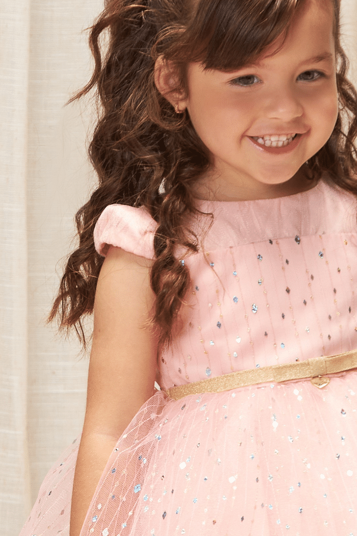 Vestido de tule rosé