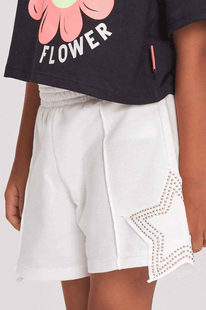 Short de moletinho com estrela lateral