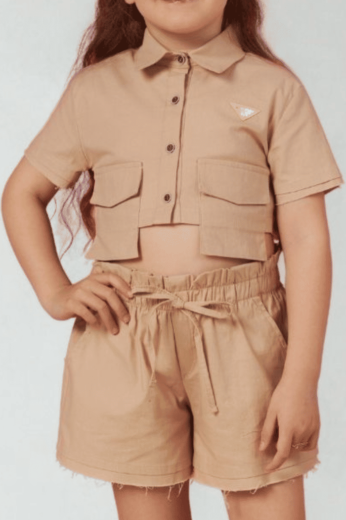 Conjunto bege de cotton