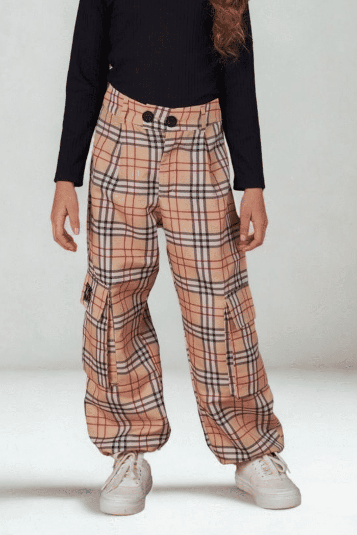 Calça jogger com estampa xadrez