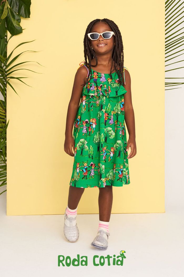 Vestido estampa roda cotia