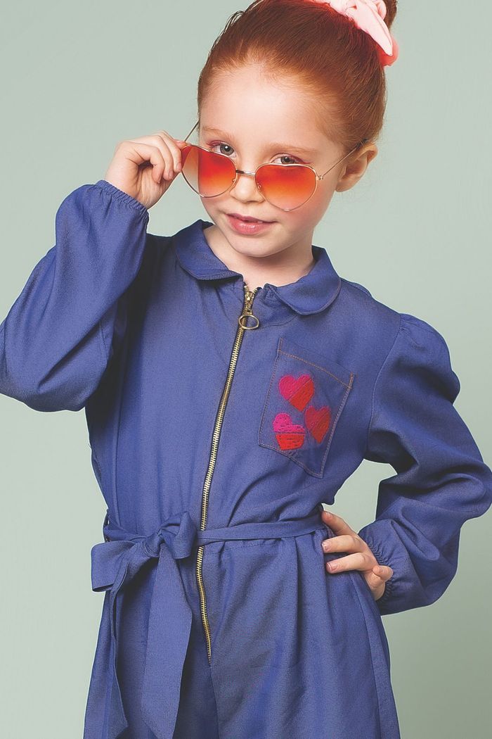 Macacão love manga longa