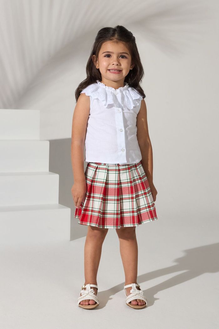 Conjunto camisa e saia xadrez