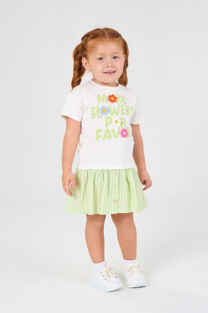 Vestido com silk detalhe de flores em crochê