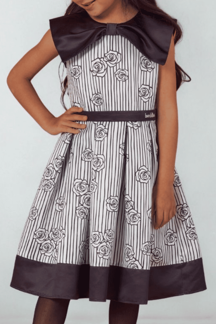 Vestido com estampa preto e branca