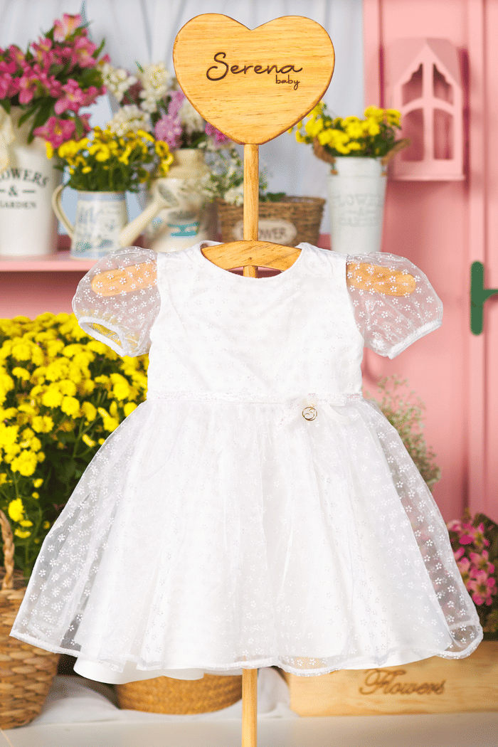 Vestido de organza com brilho