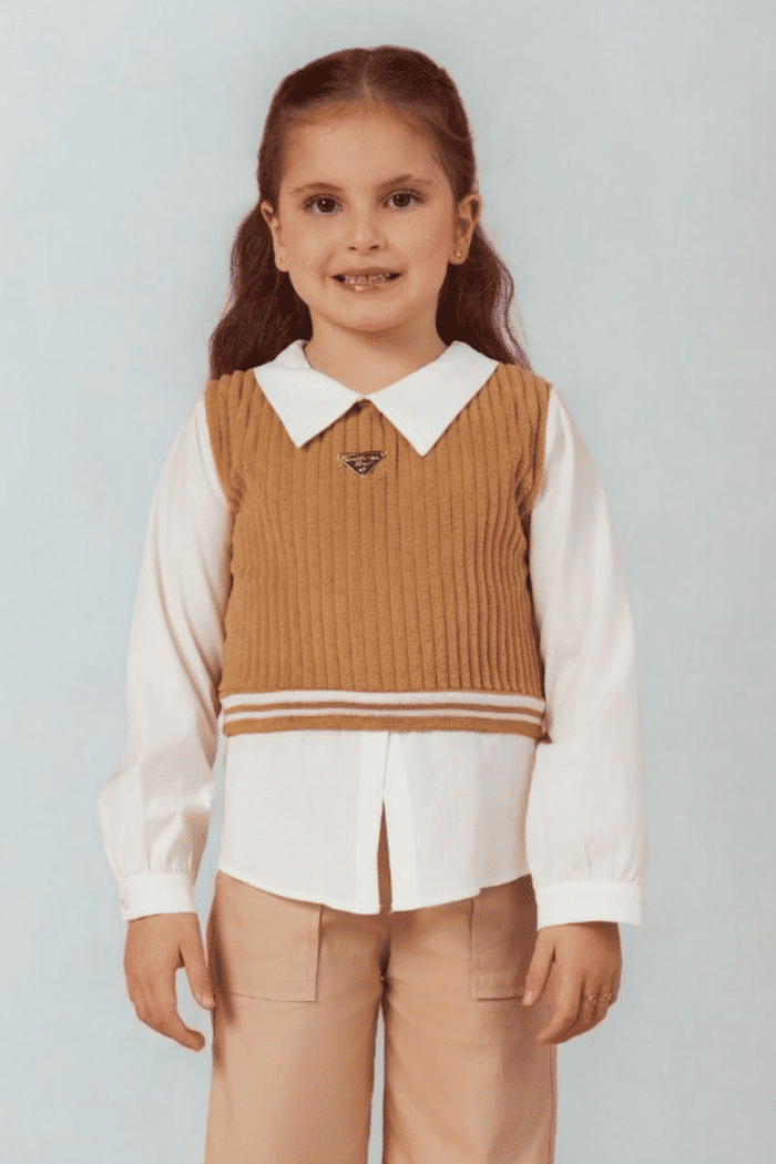 Camisa de tricoline com veludo