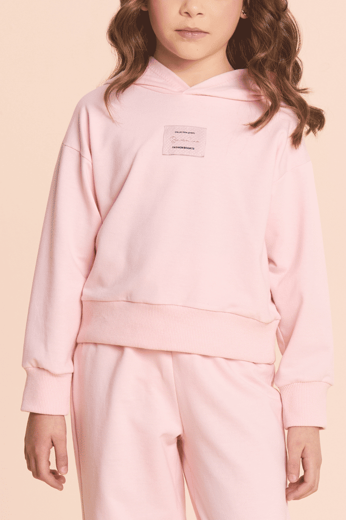 Conjunto de moletinho rosa bebê