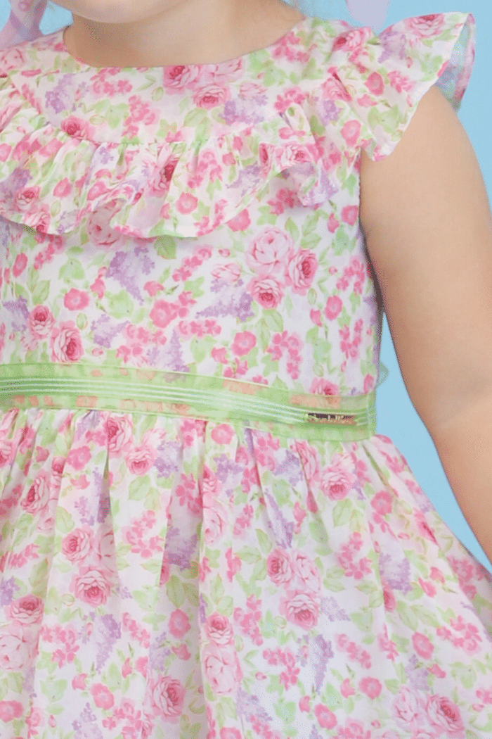 Vestido de chiffon com estampa floral