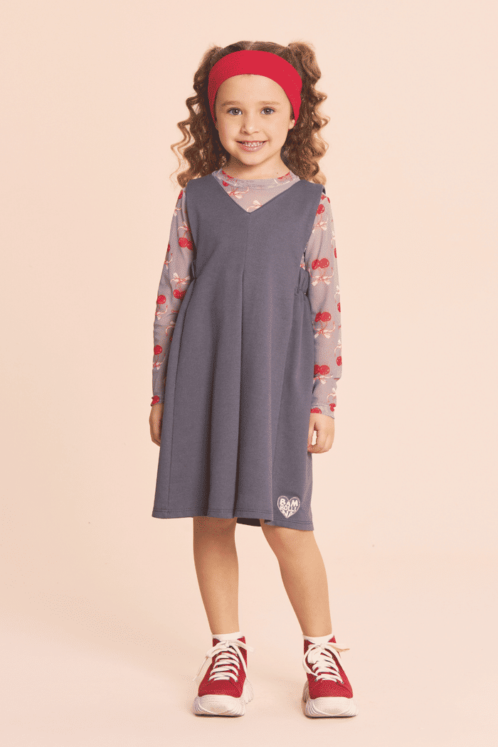 Blusa de tule estampa de cerejas