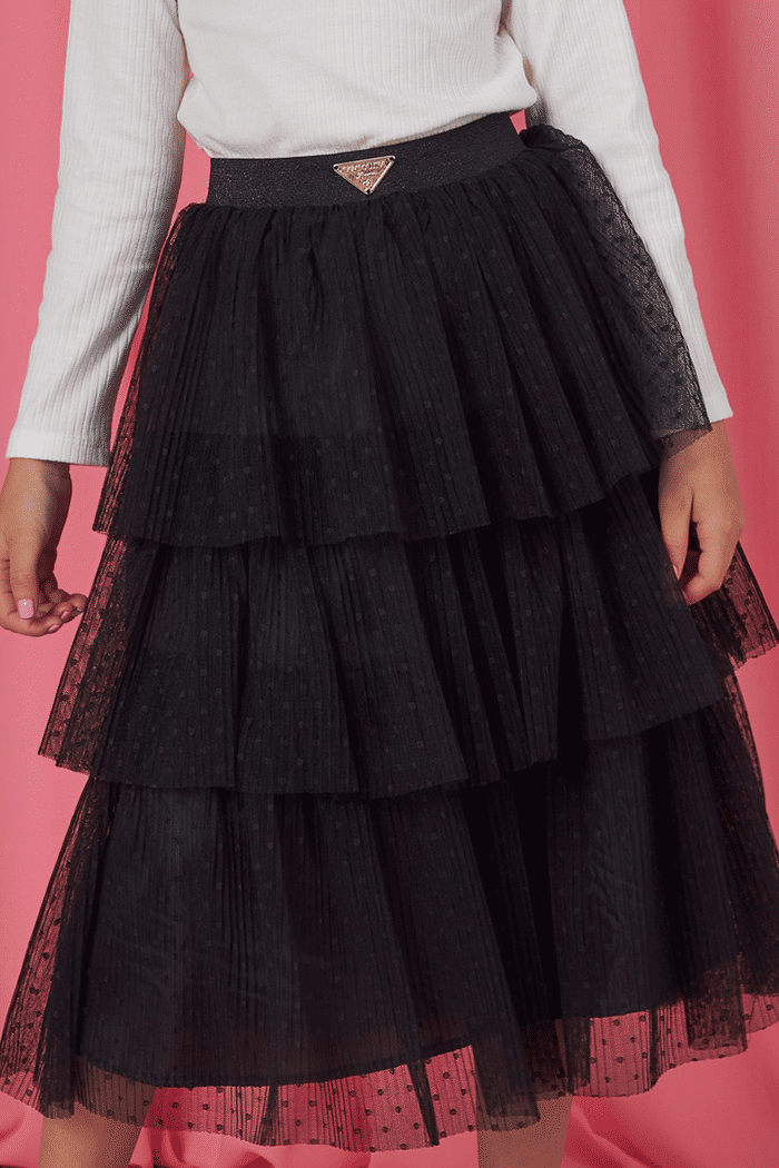 Saia de tule plissado