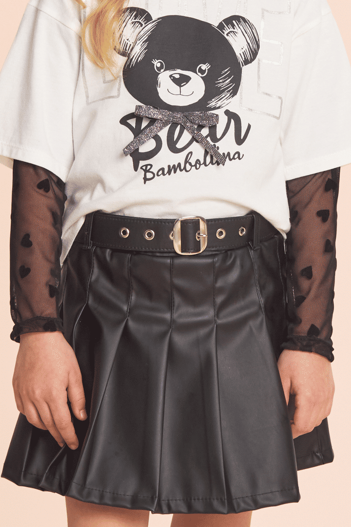 Blusa de tule flocking coração