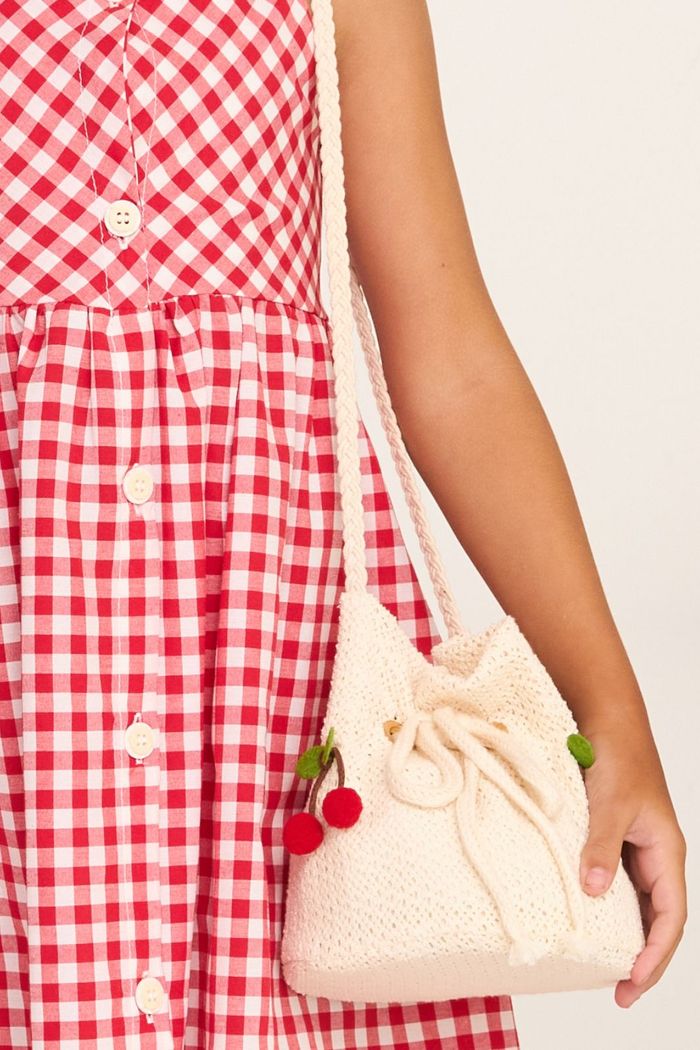 Bolsa com apliques de cerejas