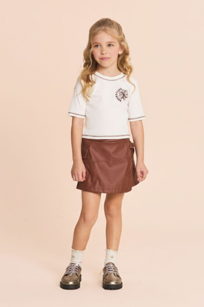 Blusa baby tee manga curta