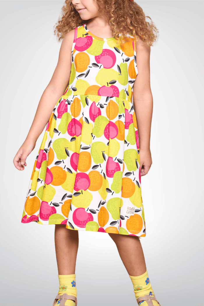 Vestido de malha estampado sem mangas