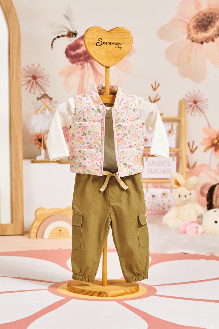 Colete matelado com estampa floral