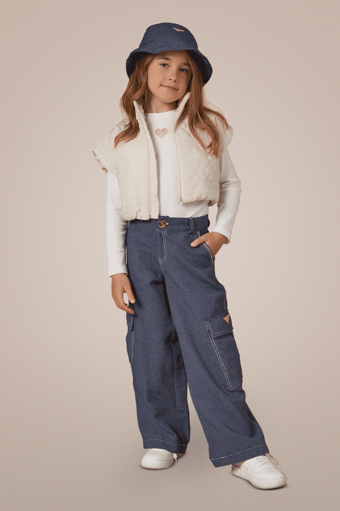 Colete de matelassê bege