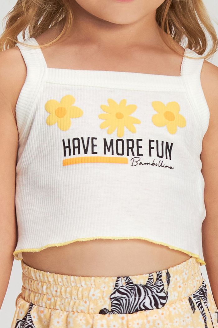 Conjunto regata de ribana e short estampa print zebra