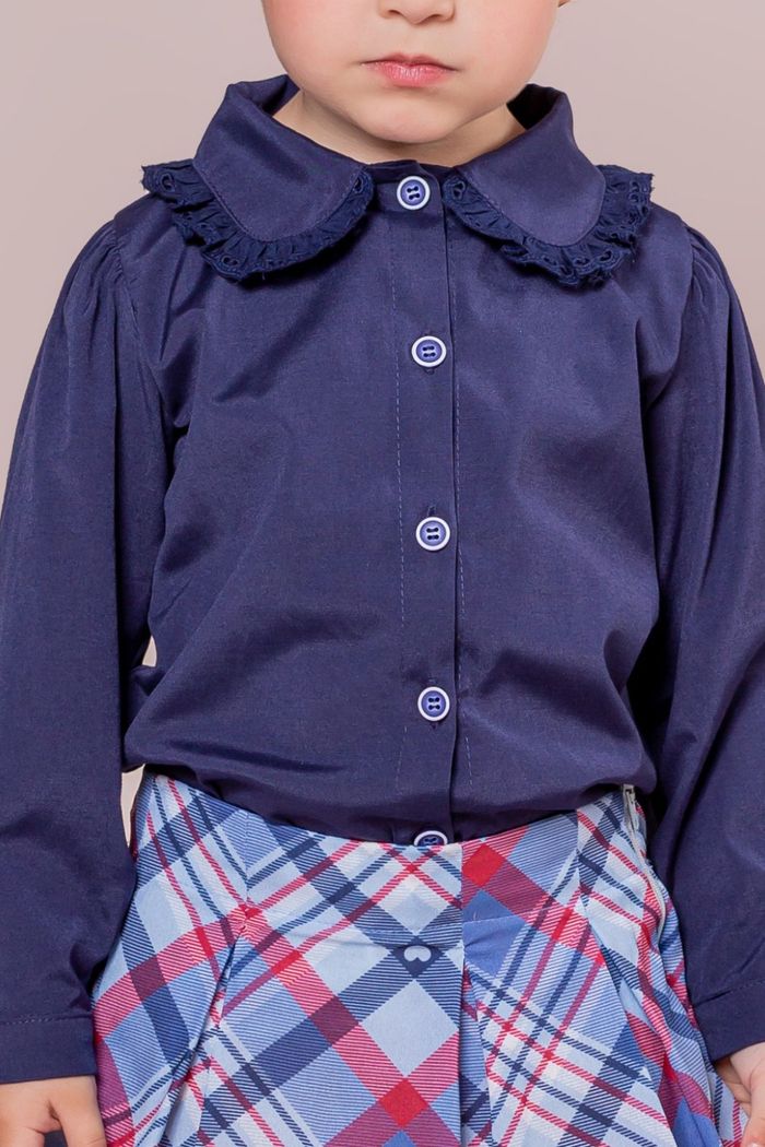 Conjunto camisa de tricoline e saia xadrez