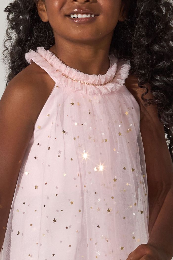 Vestido de tule sky ouro