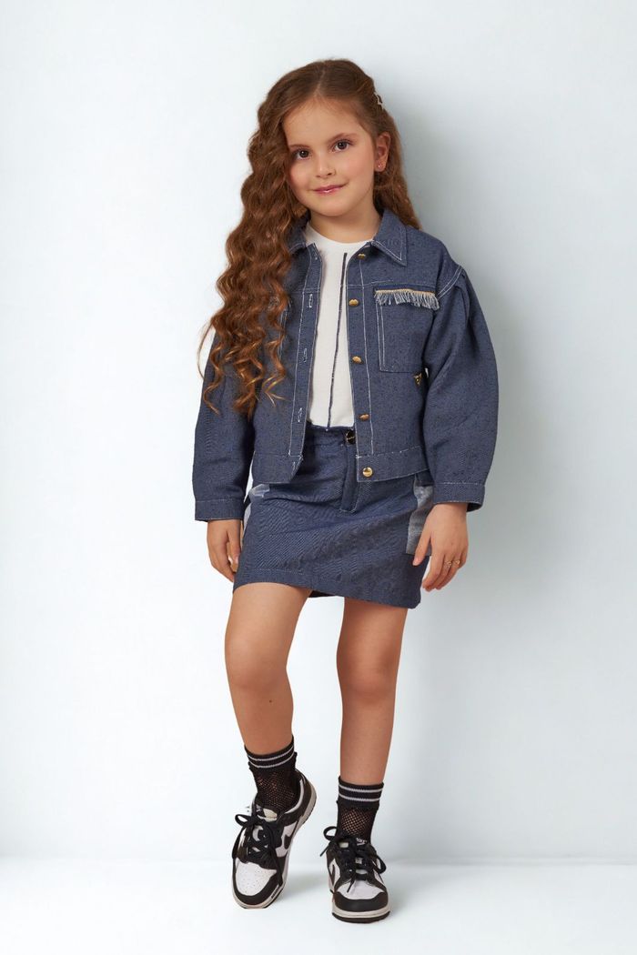 Jaqueta jeans com coração costas