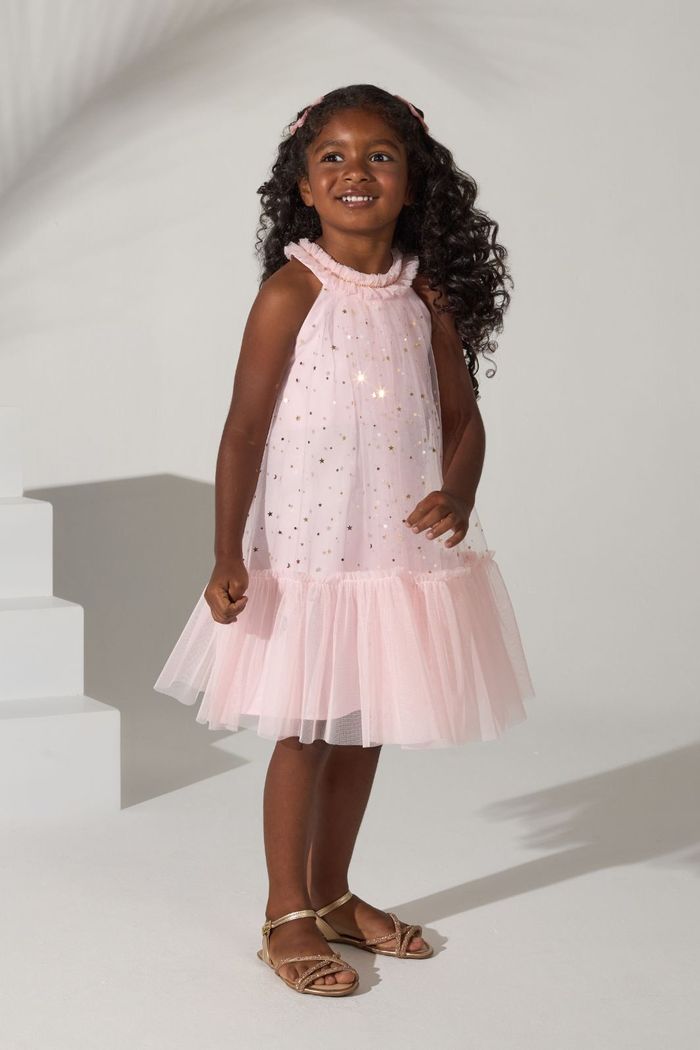 Vestido de tule sky ouro