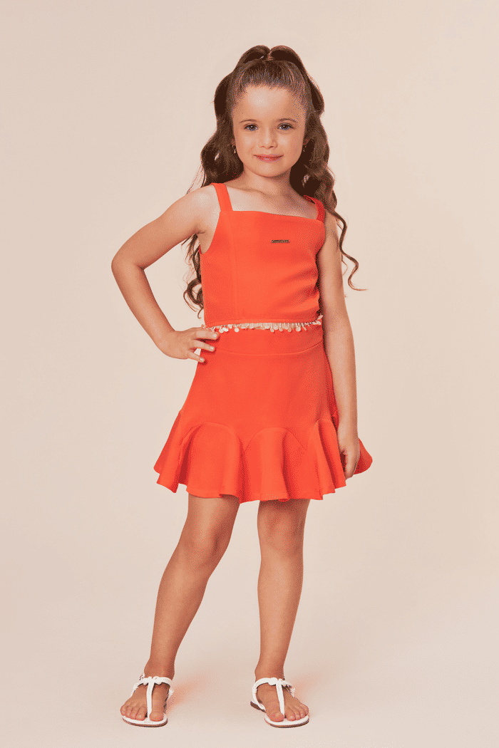 Conjunto top e saia de alfaiataria