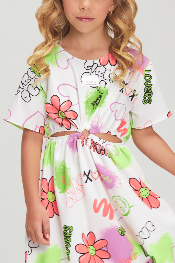 Vestido com estampa neon