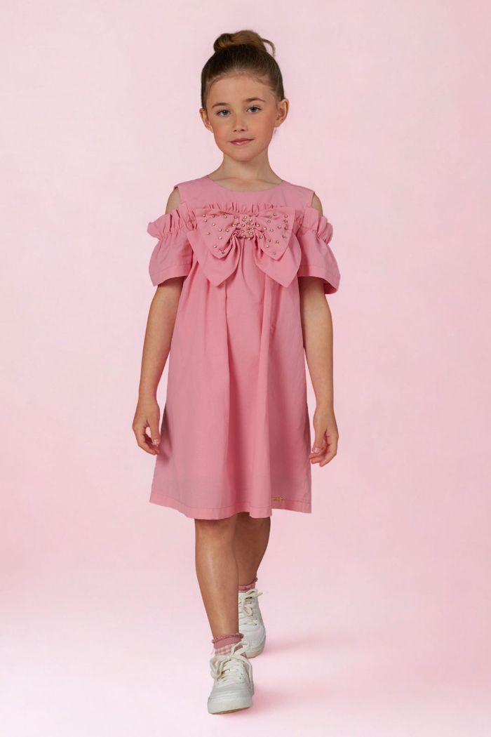 Vestido max laço bordado