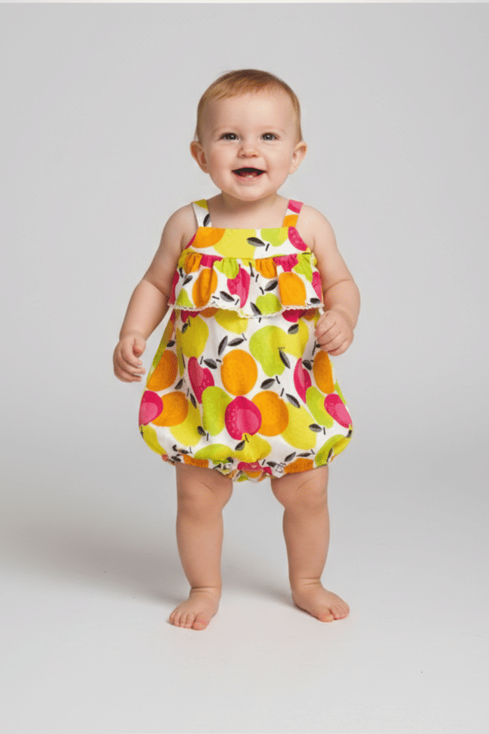 Romper de malha com babado no pala