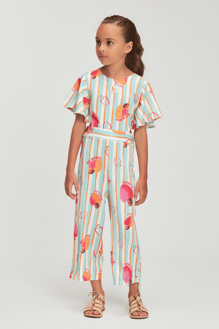 Macacão pantacourt estampado