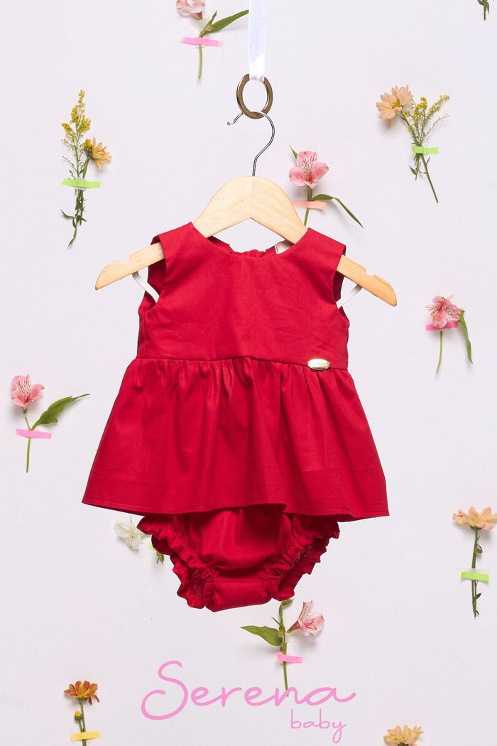 Conjunto bata e calcinha de tricoline