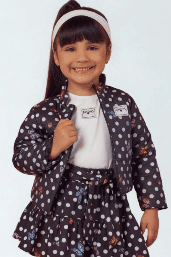 Jaqueta matelada estampada