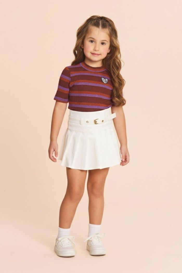 Blusa cute canelada manga curta