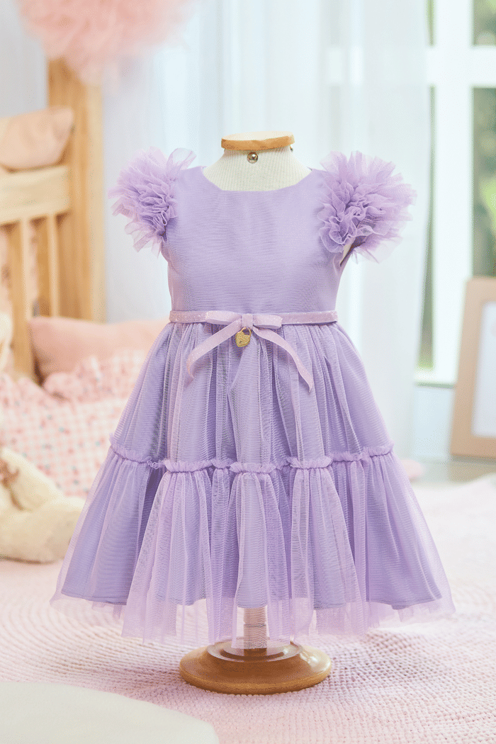 Vestido de tule lilás