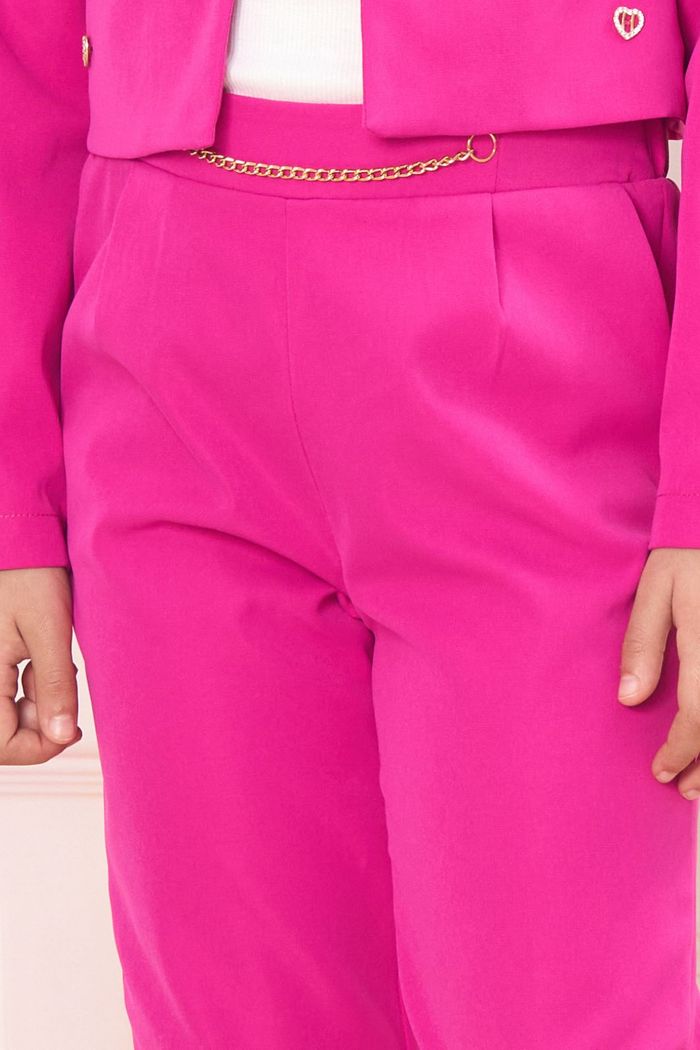 Calça de alfaiataria det. corrente frontal