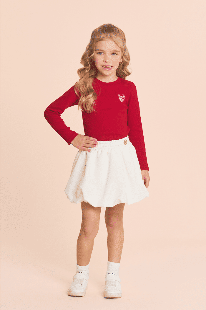 Saia balonê off-white