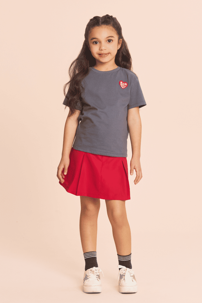 Conjunto t-shirt com estampa e saia style