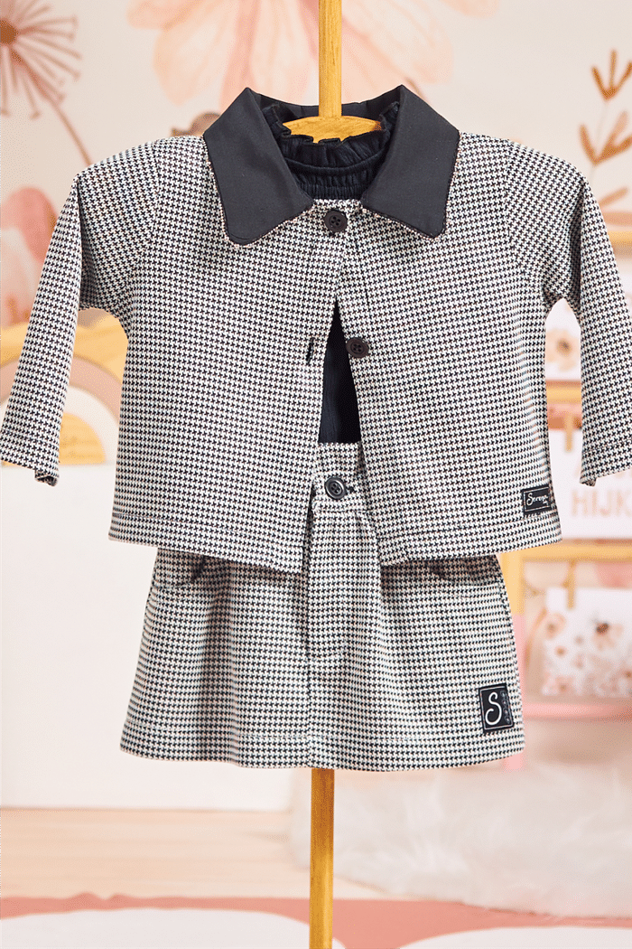 Casaco de malha pied poule