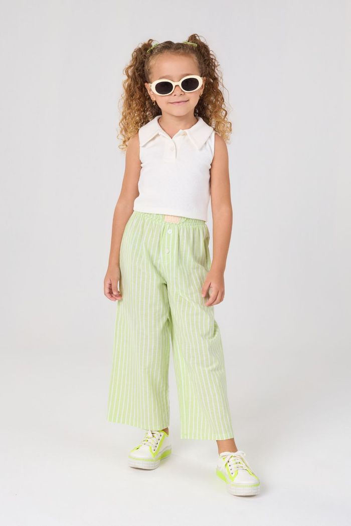 Conjunto regata canelada e pantacourt cambraia florence