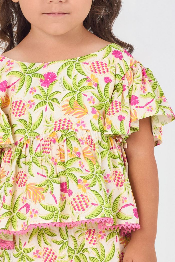 Conjunto com estampa de coqueiros