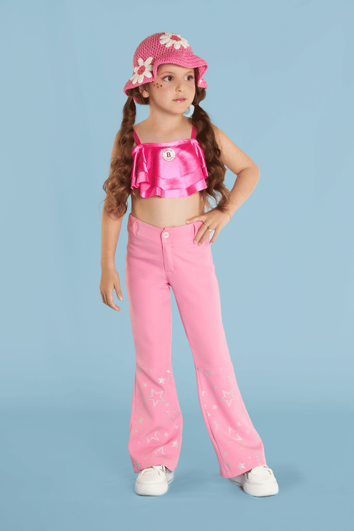 Top de alça com babados