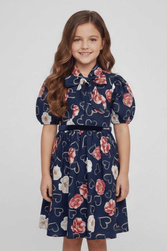 Vestido com estampa de flor