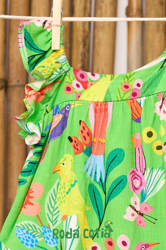 Vestido estampa beija-flores