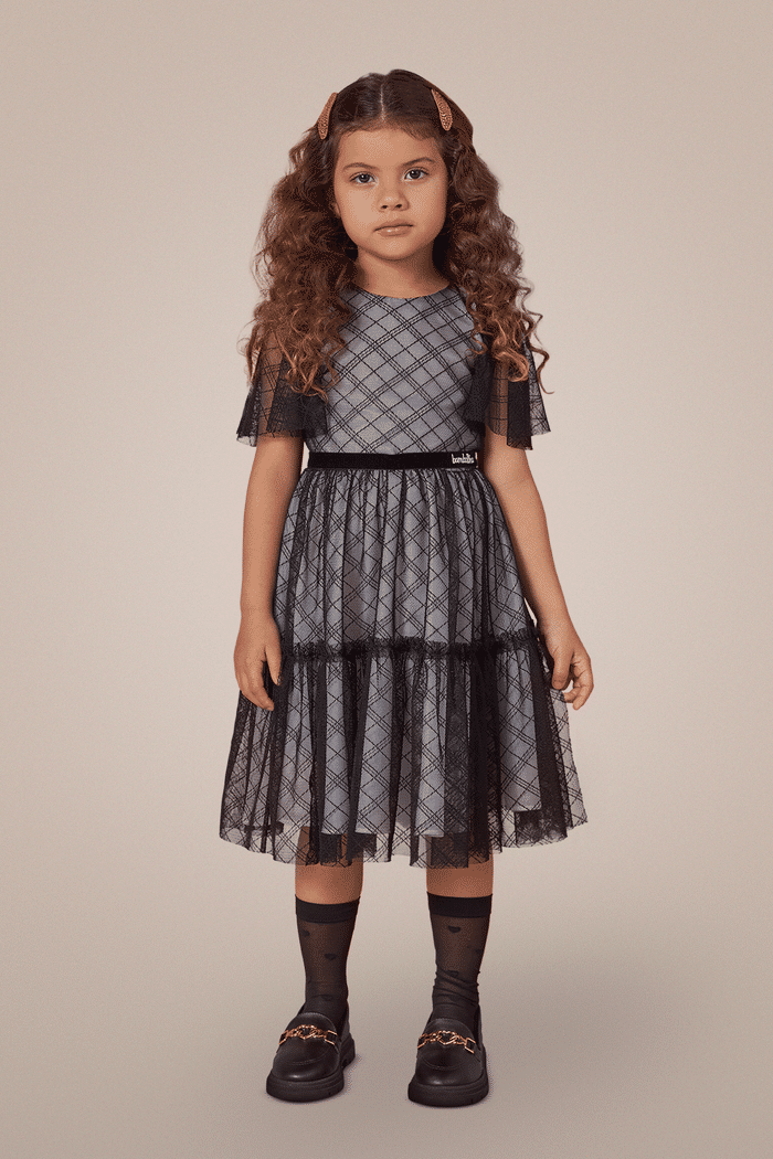 Vestido de tule preto