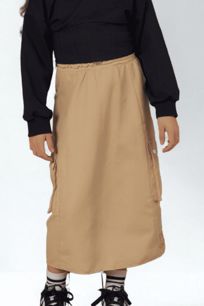 Saia longa com bolsos cargo