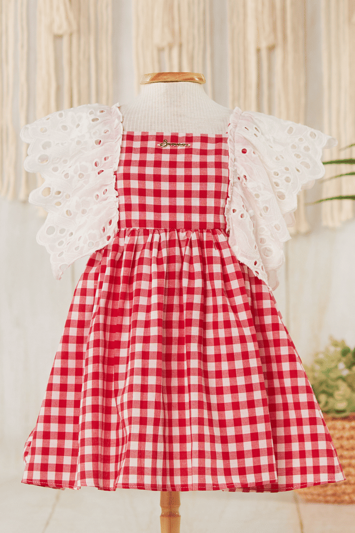 Vestido estampado xadrez