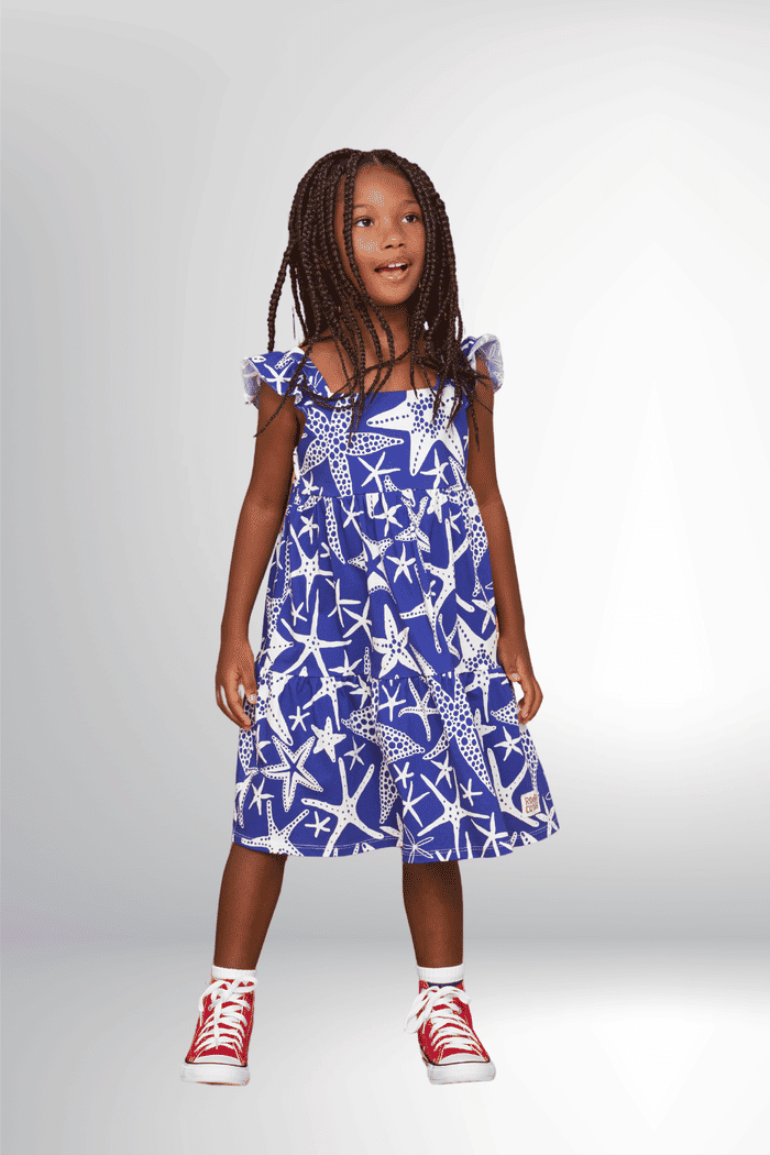 Vestido de malha estampa estrela-do-mar