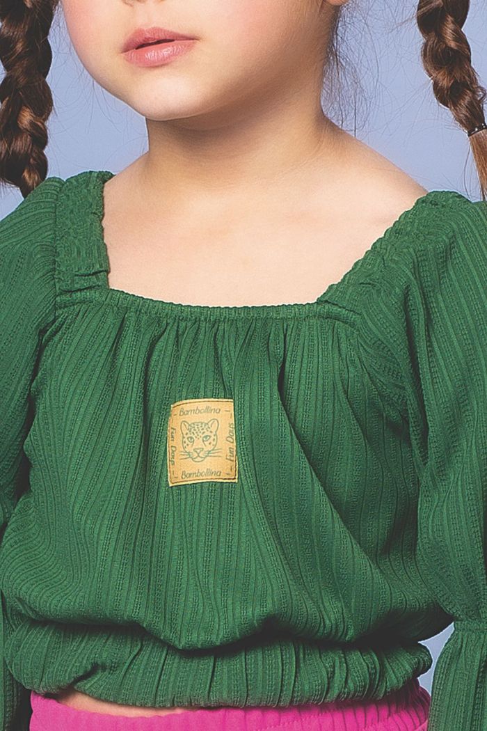 Blusa de malha canelada