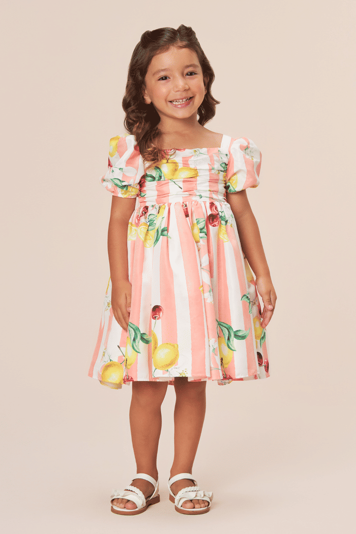 Vestido com estampa de limões